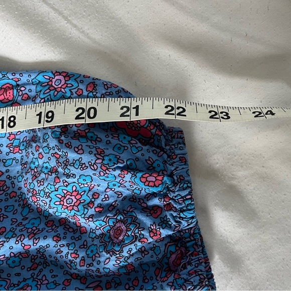 R. Vivimos Boho Festival Midi Blue/Yellow Peacock Print Dress Womens Sz L EUC - Picture 15 of 15